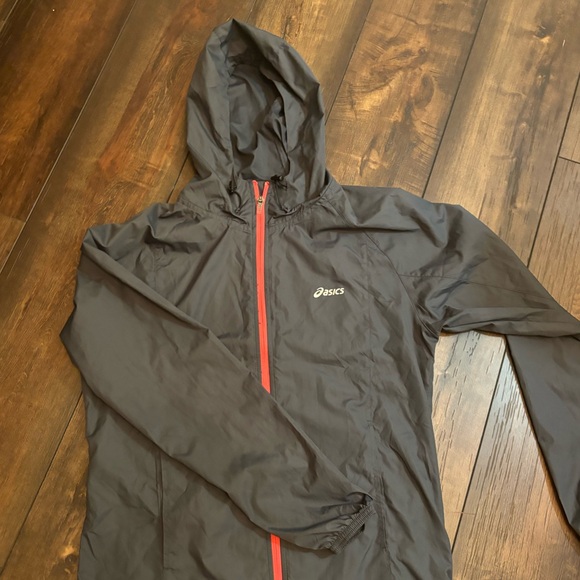 ASICS womens small weather proof rain coat w/ hood adjustable waste draw string - Picture 1 of 7